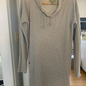 Gray Cowl Neck French Terry lightweight Dress